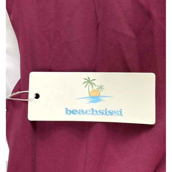 Womens One Piece Swimsuit Small Beachsissi Ruched Cinched Sides Criss Cross Back - Picture 9 of 16